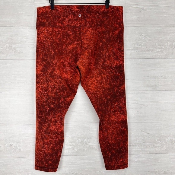 LULULEMON‎ Size 18 Wunder Train High-Rise Tight 25" Denim Wash Autumn Red Black - Picture 7 of 14